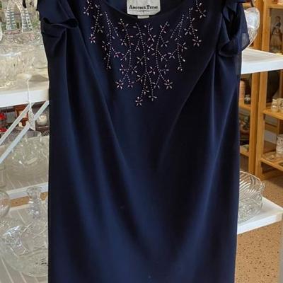 Another Thyme Beaded Short Sleeve Size 22WP Dark Blue Dress AAA2583 $40.00 Airline HWY New Orleans LA 70118 By Appointment 10-4 M-S