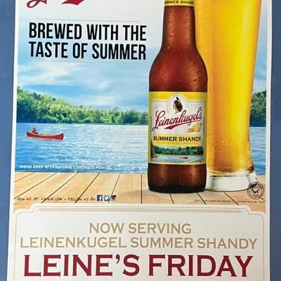 LG5300 Leinenkugel Summer Shandy Cardstock Ad Tavern Pub Bar Sign $20.00