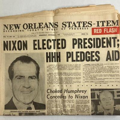 November 6, 1968 New Orleans States-Item Red Flash Edition Newspaper AAA2550 124.99