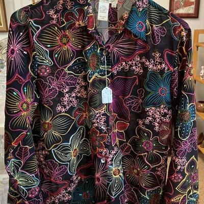 Coldwater Creek Long Sleeve Size M Embellished Multicolor Black Bloues AAA2585 $50.00  Airline HWY New Orleans LA 70118 By Appointment...
