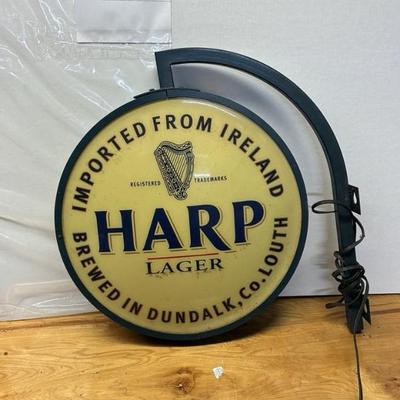 Sale Photo Thumbnail #18: LG5301 Harp Lager Light Up Outdoor Tavern Pub Bar Sign $300.00