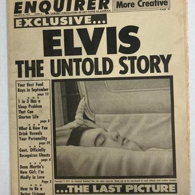Elvis September 6, 1977 National Enquirer Tabloid Newspaper AAA2560 $74.99