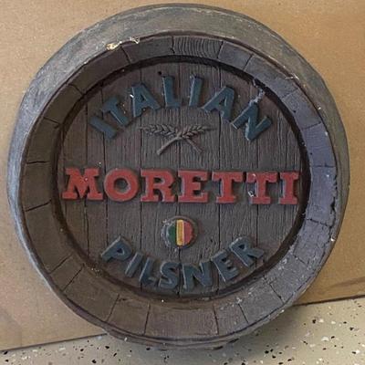 LG5212 Moretti Italian Pilsner Barrel Top Carved Foam Tavern Pub Bar Sign $100.00 