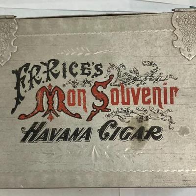 F. R. Rice's Mon Souvenir Havana Cigar Aluminum Box Rare Antique AAA2539 $99.99