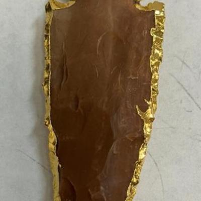 Gold trimmed arrowhead and glass bead necklace aaa2462