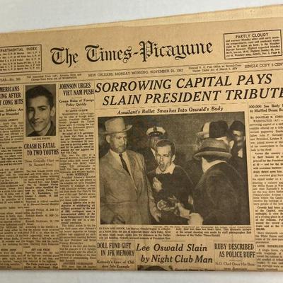 November 25 1963 the times picayune newspaper aaa2557 $75