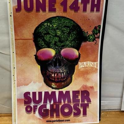 LG5305 Parish Brewing Company Summer of Ghost Cardstock Ad Tavern Pub Bar Sign $20.00 