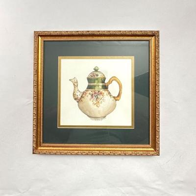Lot #26 Vintage Framed Art Print - Rhapsody Teapot- Art by Carolyn Shores-Wright
