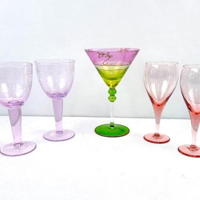 Lot #61 Vintage Martini & Wine Glass Assortment