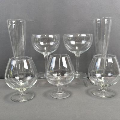 Lot #69 Vintage Clear Glass Barware Assortment