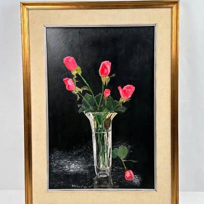 Lot #54 Vintage Original Art - Oil on Canvas with Frame