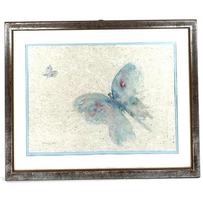Lot #20 Large Framed Watercolor on Handmade Paper, Signed Sunny Lee