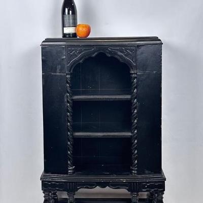Lot #6 Antique Black Wooden Cabinet