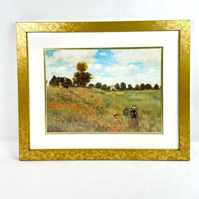 Lot #81 Vintage Framed Art Print - "Poppy Fields" by Monet