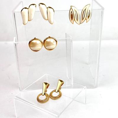 Lot #43 Vintage Monet Clip Earrings (4 Sets)