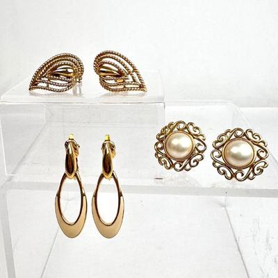 Lot #44 Vintage Trifari Clip Earrings (3 Sets)