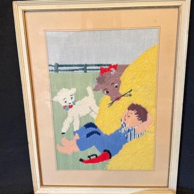 Vintage Framed Embroidery