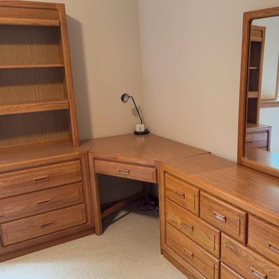 Oak Bedroom Furniture Set 7pcs