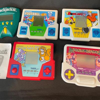 Vintage Electronic Games Including Double Dragon & Mouse Maze 