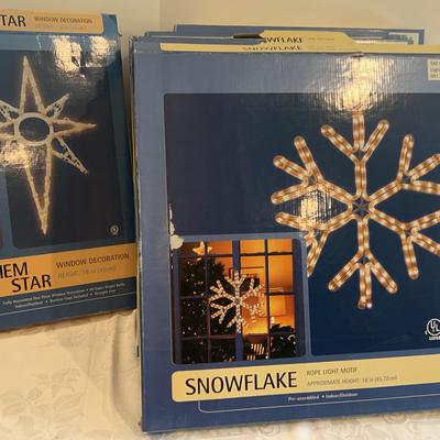 Bethlehem Snowflakes (qty 2) And Rope Light Snowflakes (qty 8)