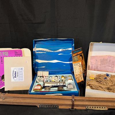 Vintage Painter’s Easel + Oils Set