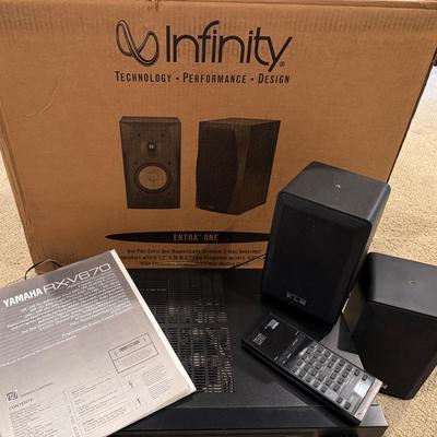 Infinity Entra One Loudspeakers (new) + Yamaha Stereo Receiver