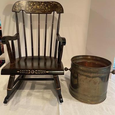 Nichols & Stone Co Children’s Rocking Chair & Brass