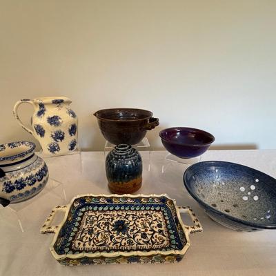 Collection Of 7 Unique Pieces Of Handmade Pottery 