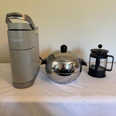 Keurig Coffee Maker, Bodum French Press and an Ice Bucket