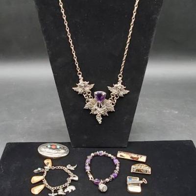 Assorted Sterling And Stone Jewelry Pieces 