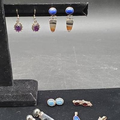 Sterling And Stone Earrings And Pendants 
