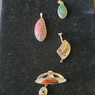 (4) Sterling Silver Pendants 
