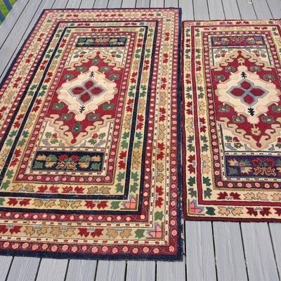 (2) Antique Hand Hooked Rugs