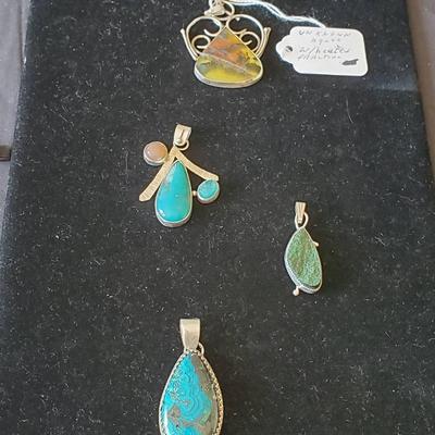 (4) Sterling Silver Pendants 