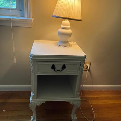 Antique Side Table And Lamp