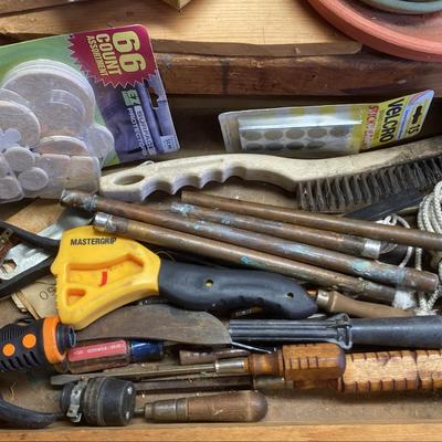 Mystery Lot Of Tools, Rope, Pipes , Etc.