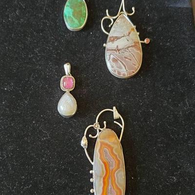 (4) Sterling Silver Pendants 