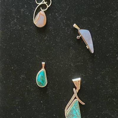 (4) Sterling Silver Pendants 