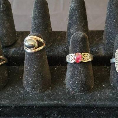 (4) Handmade Sterling Silver Rings 