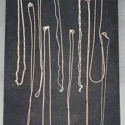 (10) Sterling Silver Fine Chains