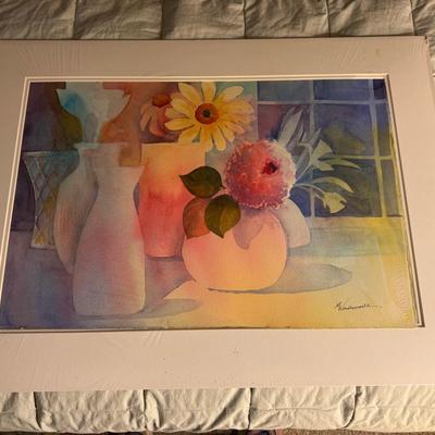 Floral Watercolor By Local Artisan, Maryann Wordsworth