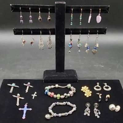 Earrings, Bracelets And Crosses