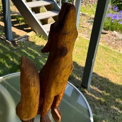 Wooden Coyotee Sculpture