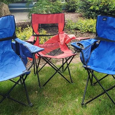 (3) Camping Chairs With Bags