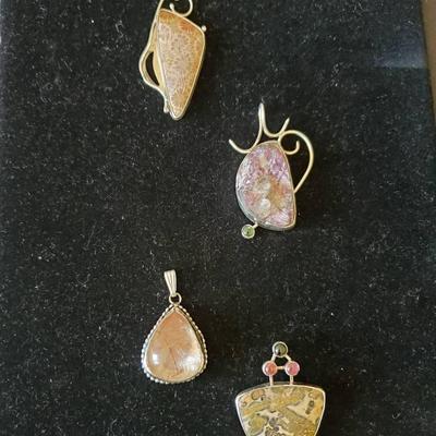 (4) Sterling Silver Pendants 