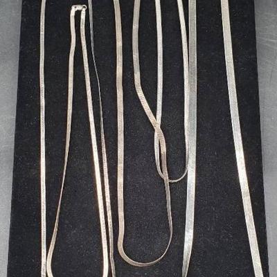 (5) Sterling Silver Herringbone Chains