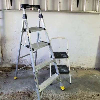 (2) Aluminum Ladders & (1) Step Ladder 