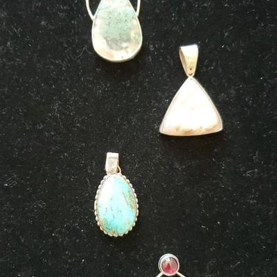 (4) Sterling Silver Pendants 