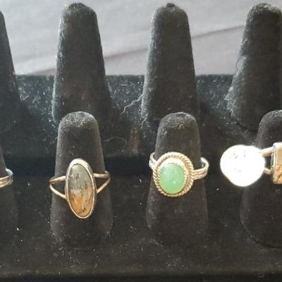 (4) Sterling Silver Rings