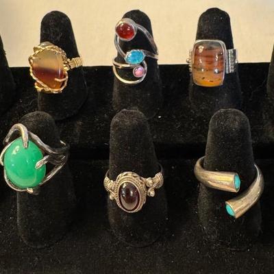 Assortment OF (6) Stone Rings